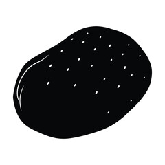 potato silhouette vector art illustration