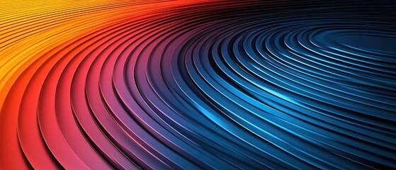 Abstract flowing gradient texture with smooth curves in red orange and blue tones