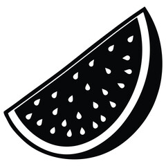  slice of watermelon silhouette vector art