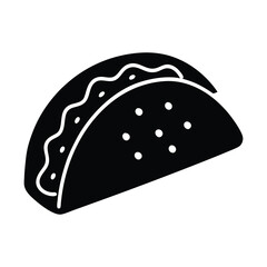 black and white taco vector art illustration