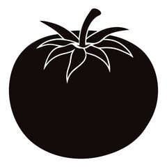 black and white tomato vector art illustration