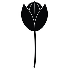 tulip silhouette vector art illustration