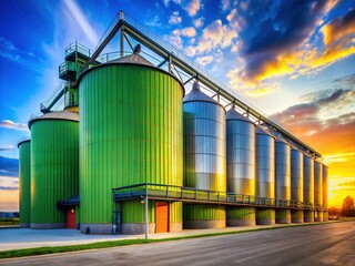 Obraz premium Architectural Storage of Oil Seeds and Nuts - Modern Granary