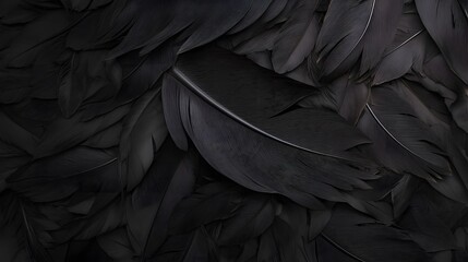 Dark and moody black feathers background for an elegant, mysterious look.