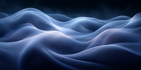 Obraz premium Abstract blue wavy landscape. (1)