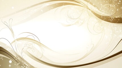Elegant Beige Abstract Swirls With Sparkling Details