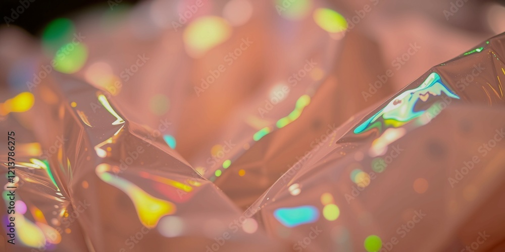 Poster a blurry image of a pink object with a rainbow effect. the image has a dreamy, ethereal quality to i