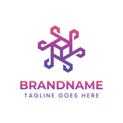 Obraz premium Modern Blockchain Logo, for cryptocurrency, fintech, and decentralized systems