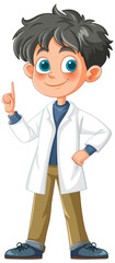 Fototapeta premium Curious Young Scientist Illustration