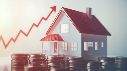 Rising house prices, increasing property value, financial growth.
