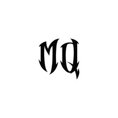 Obraz premium MQ monogram logo design letter text name symbol monochrome logotype alphabet character simple logo