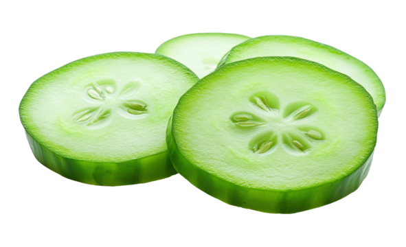 cucumber slices isolated on white background