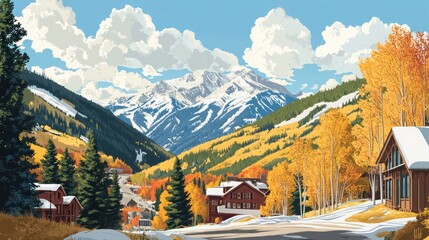 Timeless Aspen Landscapes: A Vintage Poster for Your Space