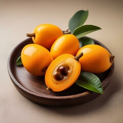 びわは春の果物で果汁が多く酸味の弱い「茂木」果肉が緻密なためや歯ごたえのある「田中」などがあります