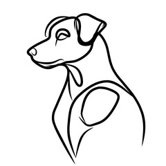 Dog head illustration. Line art of dog head for logo  graphic design