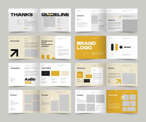 Landscape Brand Guideline Layout, Minimalist Luxury Brand Guide Template