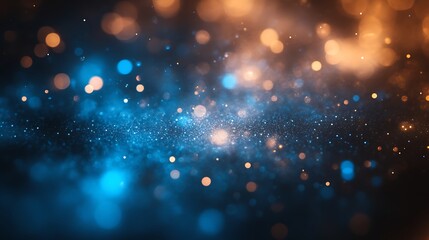 Fototapeta premium Abstract Blue and Orange Glowing Lights Sparkle Background