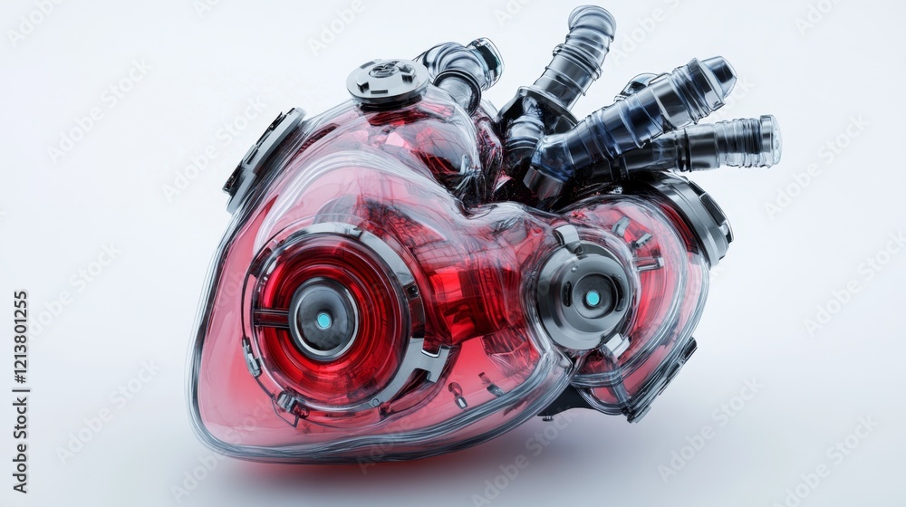 Aufkleber futuristic artificial heart prototype with advanced technology design