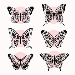 Set of stencil butterfly vector