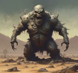 Illustration of dusty spooky monster