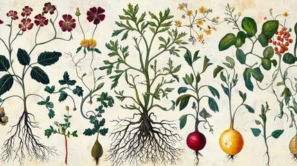 Fototapeten Botanical Illustrations: A Collection of Exquisite Plant Drawings © isend
