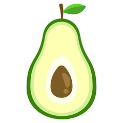 Illustration of a Halved Avocado