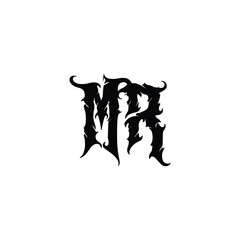 MR monogram logo design letter text name symbol monochrome logotype alphabet character simple logo