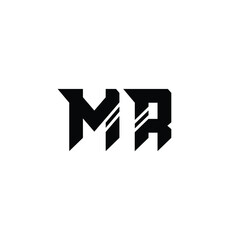 MR monogram logo design letter text name symbol monochrome logotype alphabet character simple logo