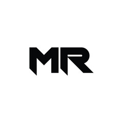 Obraz premium MR monogram logo design letter text name symbol monochrome logotype alphabet character simple logo