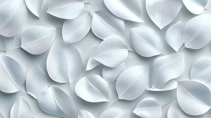 Seamless Decorative 3D Leaves Abstract Textured Pattern Background