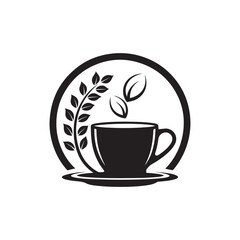 coffee mug vector silhouette clip art logo design