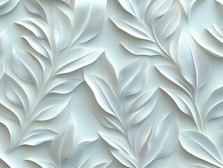 Seamless Abstract Decorative 3D Leaves Pattern Background