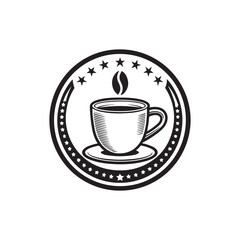 coffee mug vector silhouette clip art logo design