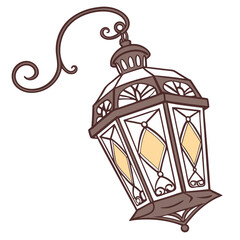 Illustration of a lantern isolated on a white background.