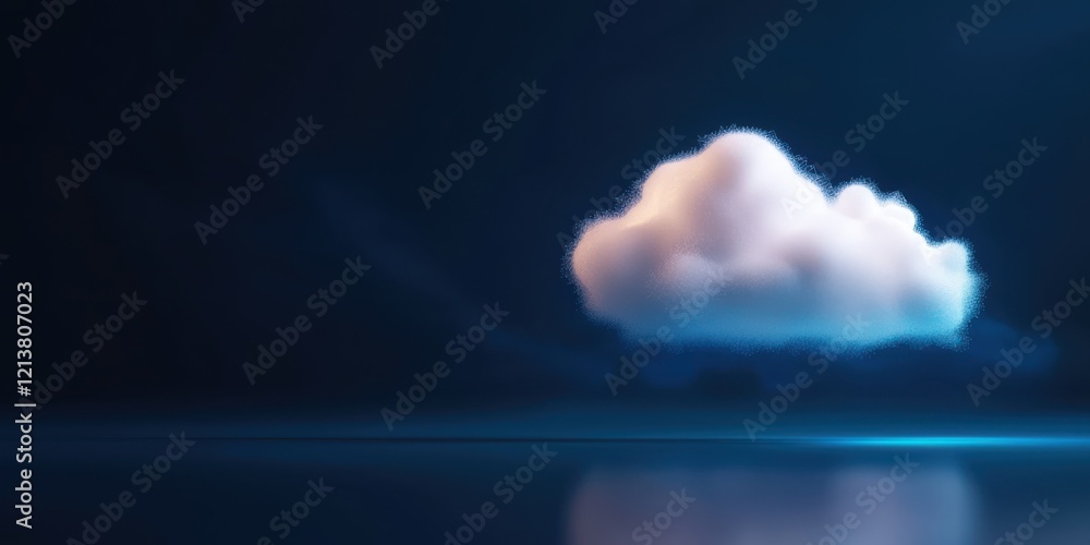 Poster cloud computing symbolic representation digital space abstract concept modern environment futuristic