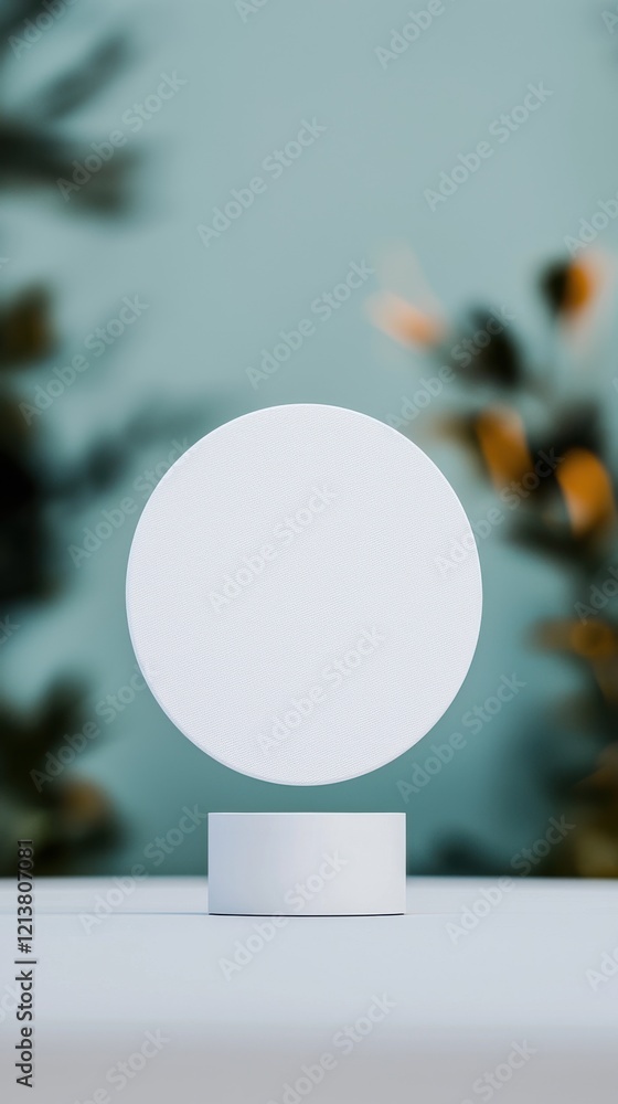 Poster floating circular object modern design studio product minimalist environment close-up view innovativ