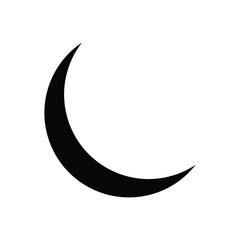 Moon icon. Moon phase symbol. Crescent icon in glyph. Crescent icon. Lunar symbol in black with white background.