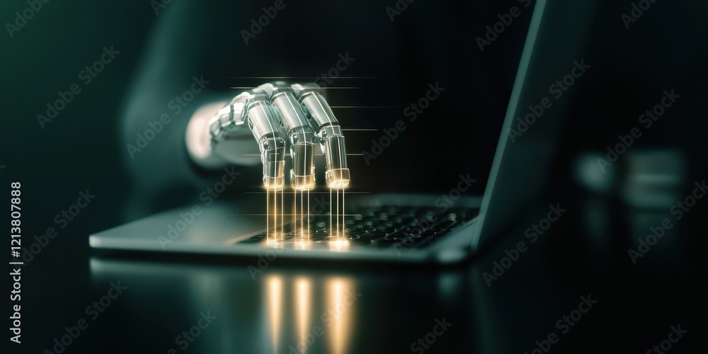 Aufkleber innovative robotic automation office space digital technology futuristic environment close-up symbol