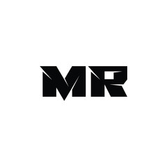Obraz premium MR monogram logo design letter text name symbol monochrome logotype alphabet character simple logo