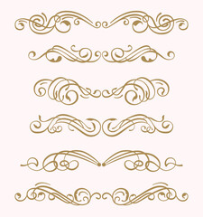 Vector set of elegant ornament illustrations