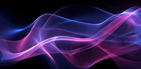 Abstract background with glowing lines and purple waves