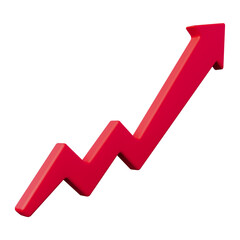red arrow graph business success 3d illustration