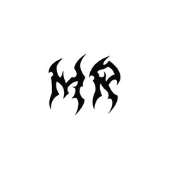 MR monogram logo design letter text name symbol monochrome logotype alphabet character simple logo