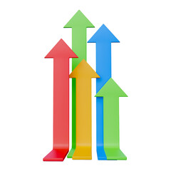 Up arrows business success 3d illustration