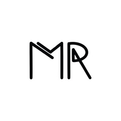 Obraz premium MR monogram logo design letter text name symbol monochrome logotype alphabet character simple logo