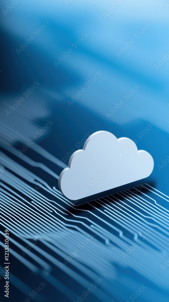 Poster cloud computing symbolism digital space graphic representation abstract environment close-up view co