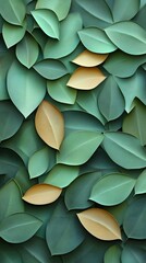 Obraz premium Seamless Abstract Decorative 3D Leaves Pattern Background