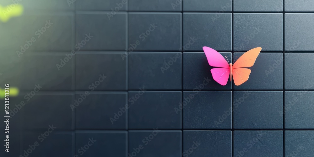 Poster digital transformation imagery urban space butterfly symbolizing change modern environment close-up 