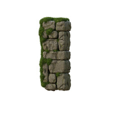 3D Stone Letters isolated