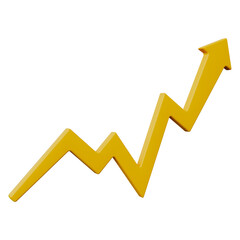Business success arrow graph 3d illustration